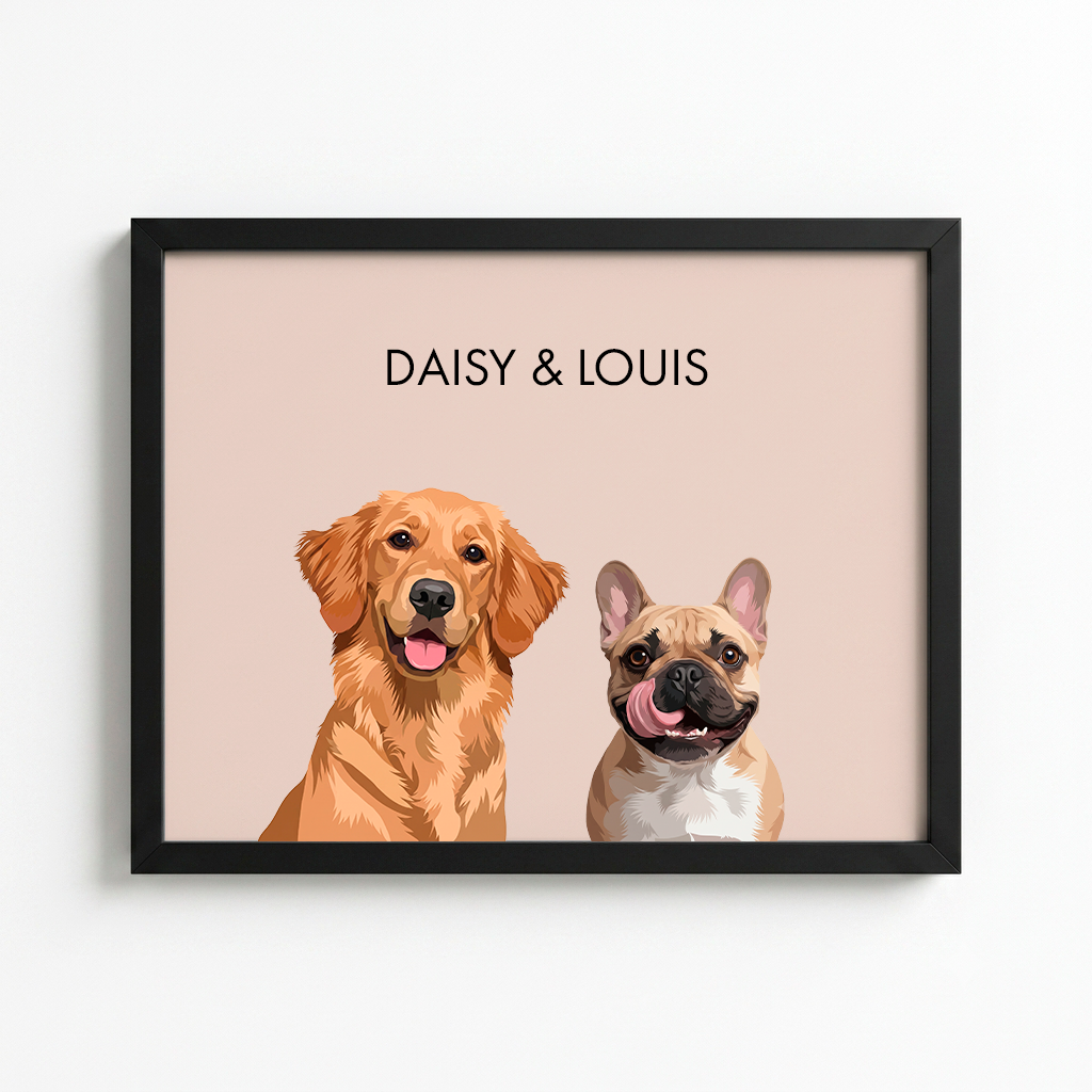Custom Two Pet Portrait