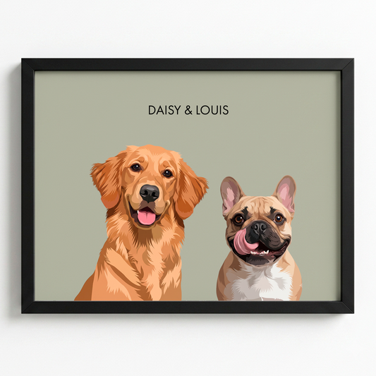 Custom Two Pet Portrait