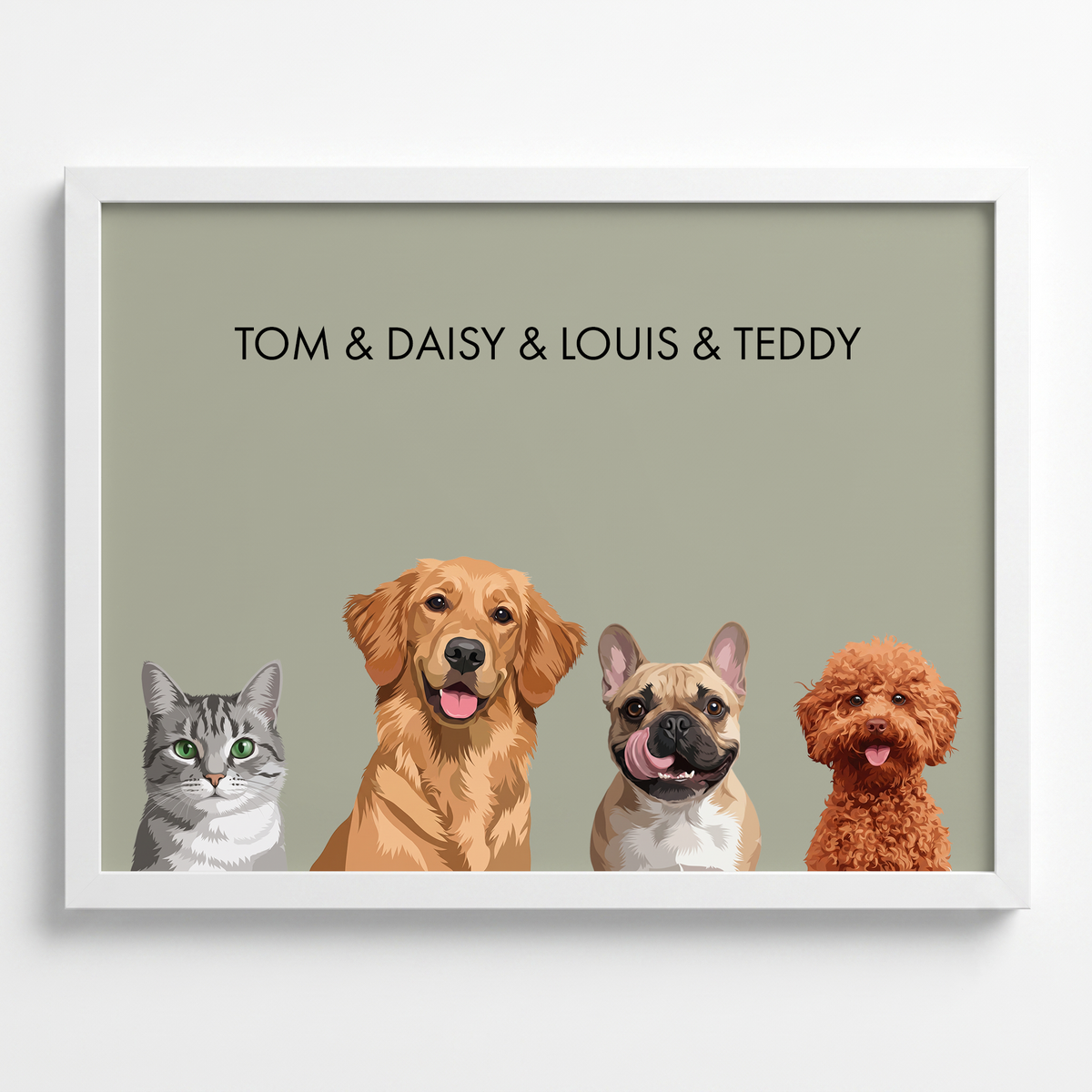 Custom Four Pet Portrait