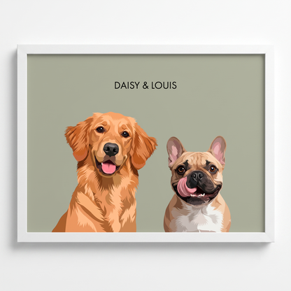 Custom Two Pet Portrait