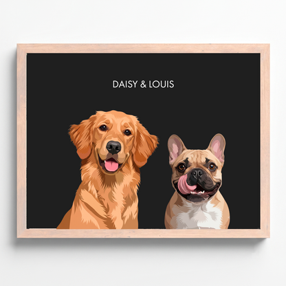Custom Two Pet Portrait